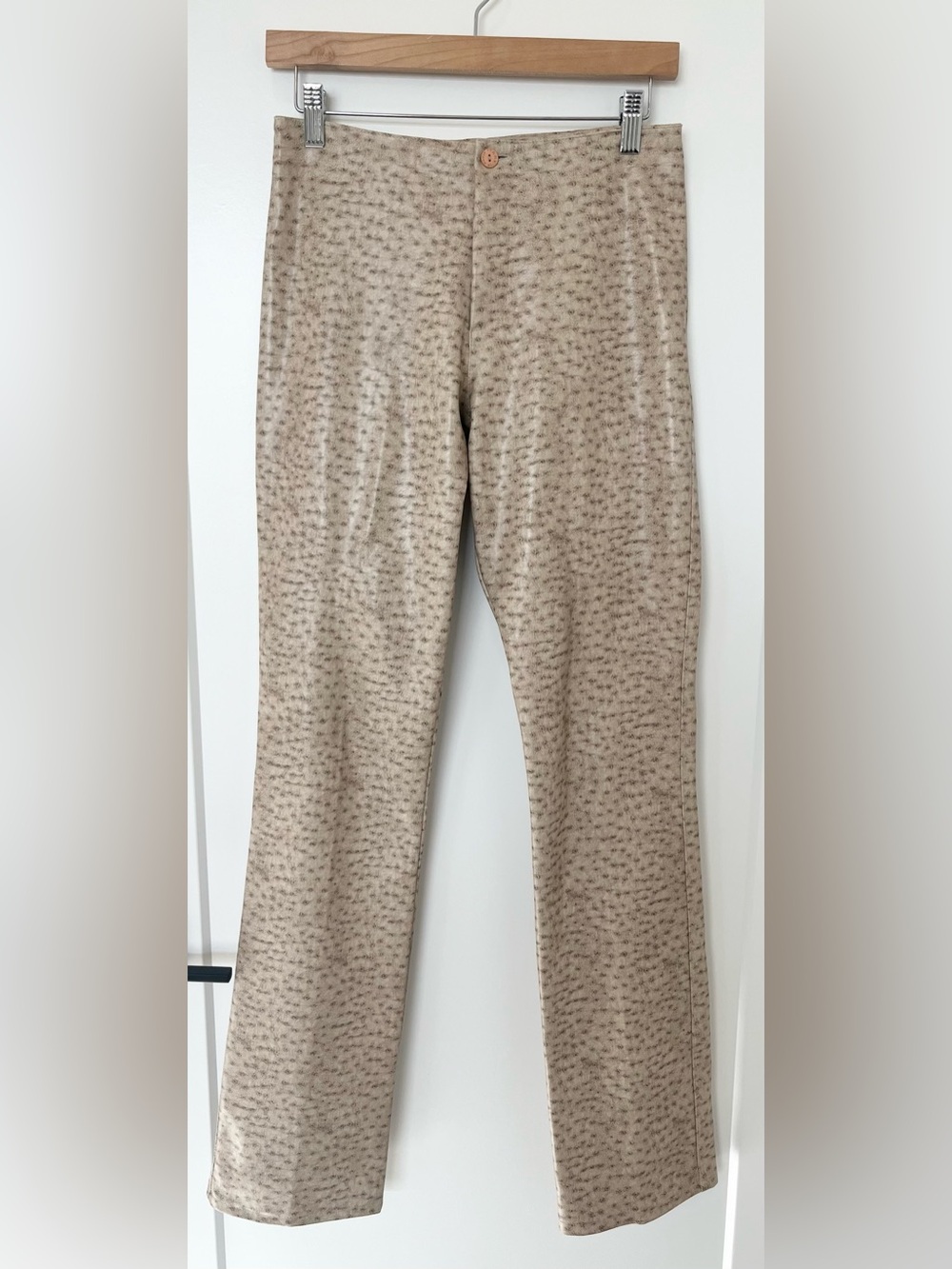 Vintage Y2K Tark 1 Paris Tan Faux Ostrich Flare Pants Stretch